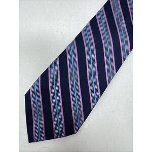 Daniel Cremieux Signature Limited Edition 100% Silk Neck Tie Striped Blue